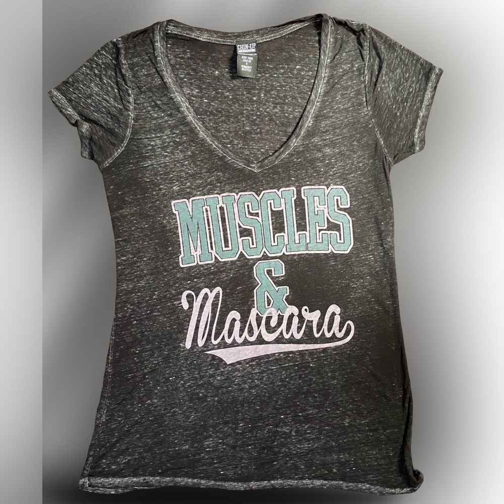 Chin Up Apparel Tee – “Muscles & Mascara” Sz XL, Super Soft - NWOT